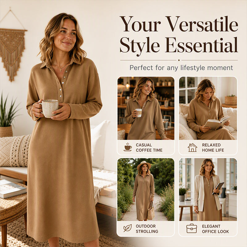 Women's Long Sleeve Knit Sweatshirt Dress