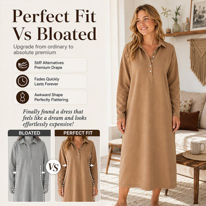 Women's Long Sleeve Knit Sweatshirt Dress