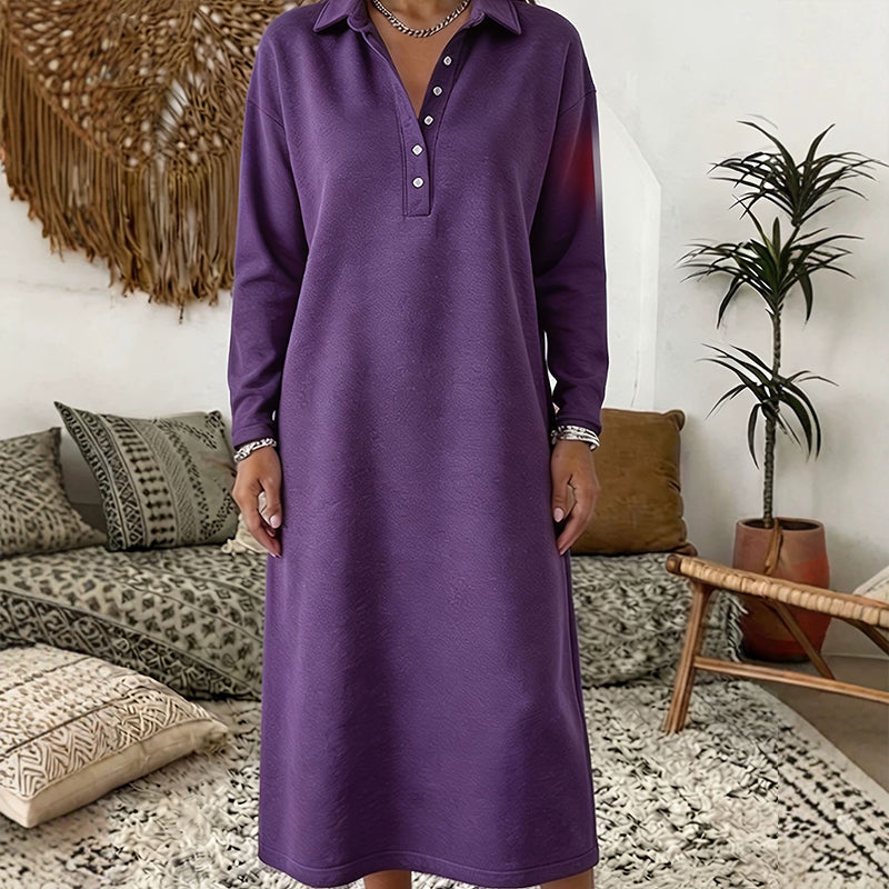 Women's Long Sleeve Knit Sweatshirt Dress