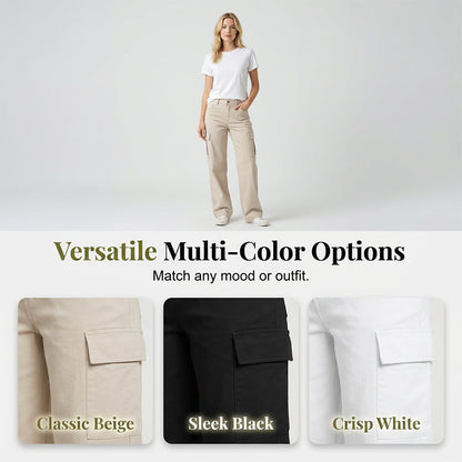 Women's High-Waisted Wide-Leg Cargo Pants