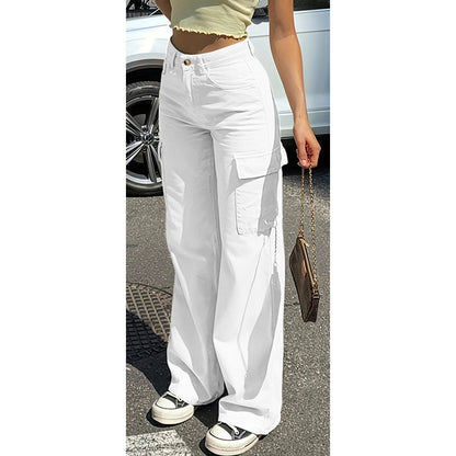 Women's High-Waisted Wide-Leg Cargo Pants