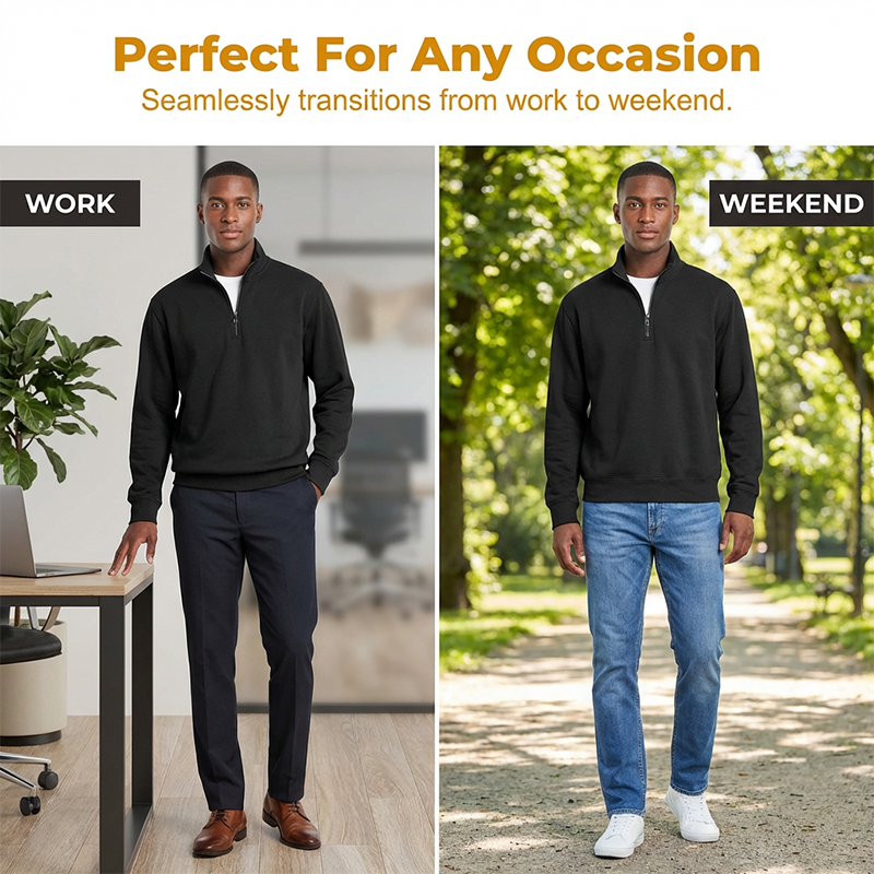 Premium Quarter-Zip Pullover Sweatshirt