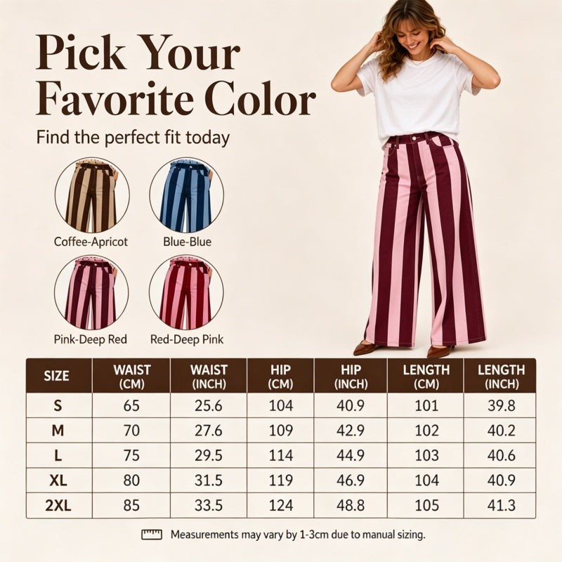 Women's Casual Striped Wide-Leg Pants