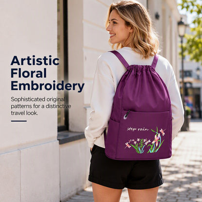 Vintage Foldable Drawstring Backpack for Women