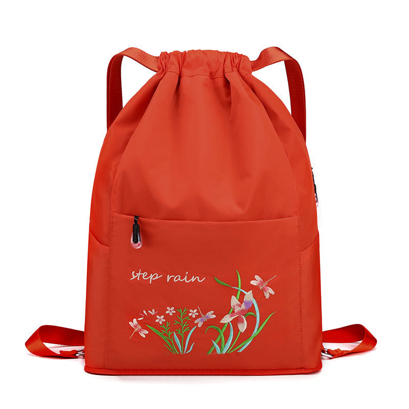 Vintage Foldable Drawstring Backpack for Women