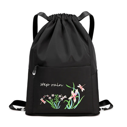 Vintage Foldable Drawstring Backpack for Women