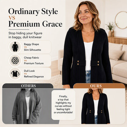 Women's Ribbed Knit Cardigan Sweater