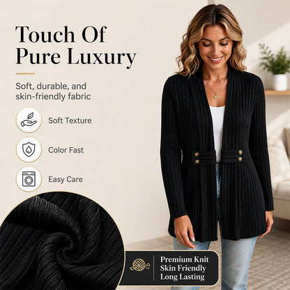 Women's Ribbed Knit Cardigan Sweater