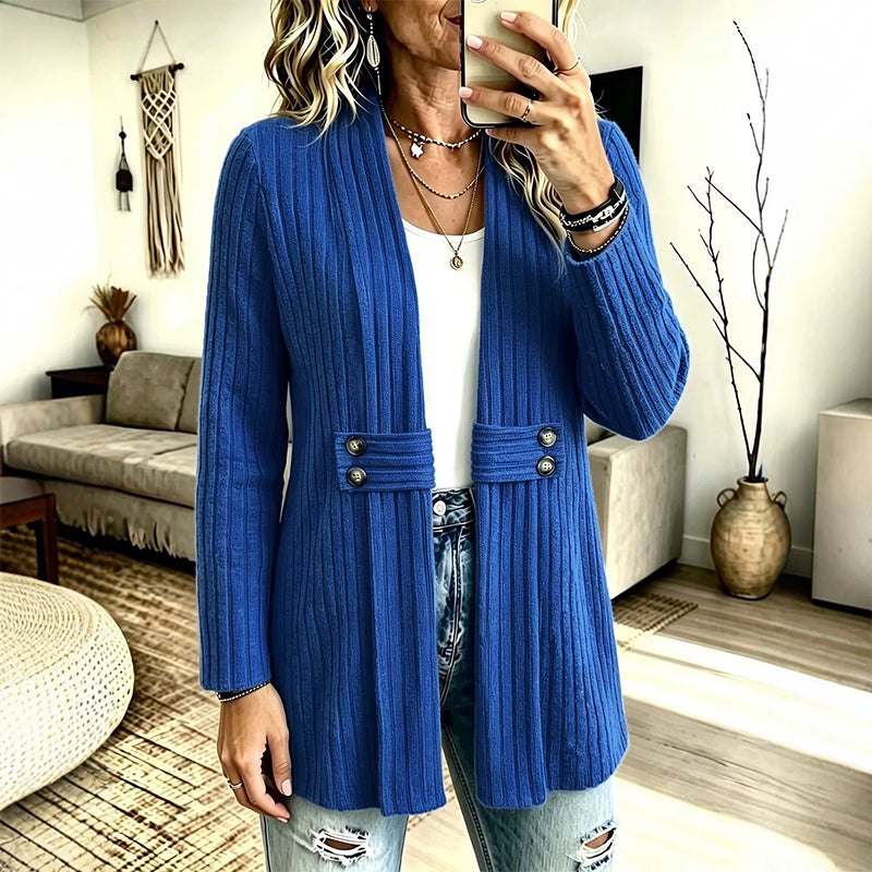 Women's Ribbed Knit Cardigan Sweater