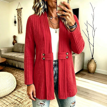 Women's Ribbed Knit Cardigan Sweater