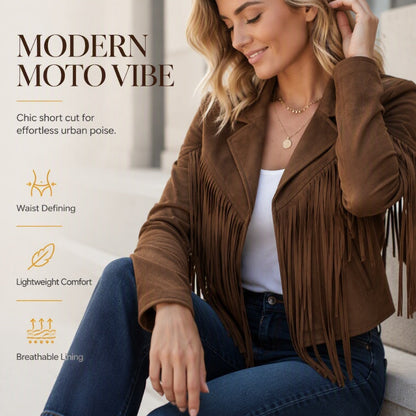 Women’s Casual Long Sleeve Fringe Jacket