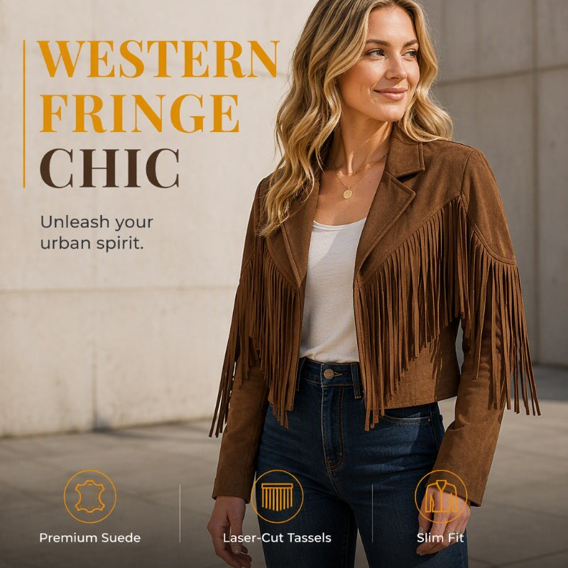 Women’s Casual Long Sleeve Fringe Jacket