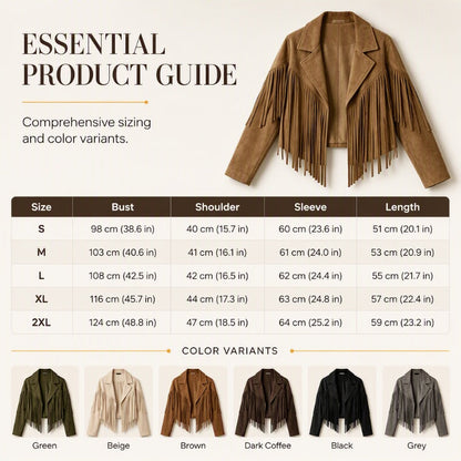 Women’s Casual Long Sleeve Fringe Jacket