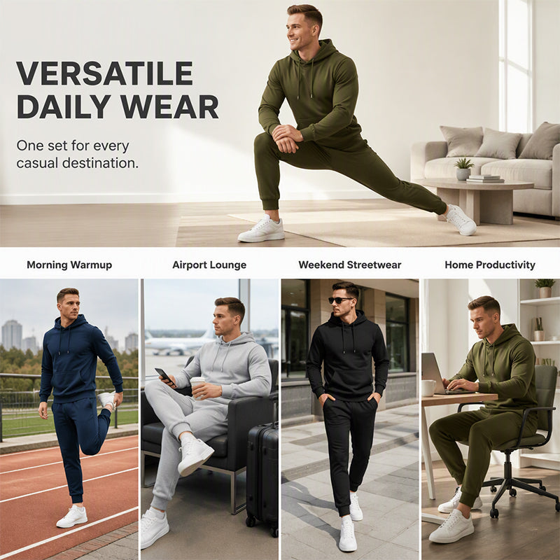 Men's Casual Graphic Hoodie & Sweatpants Set