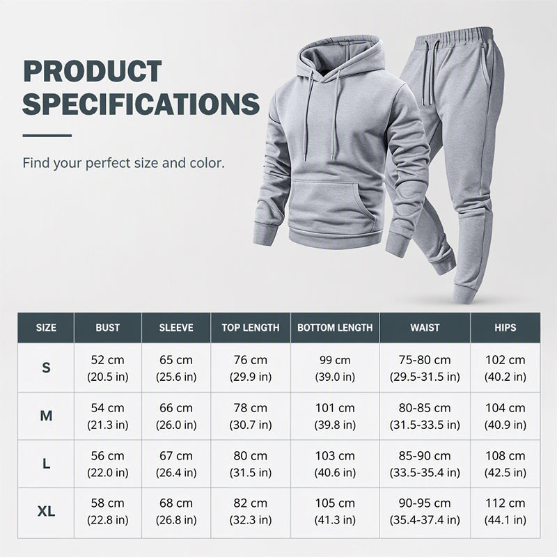 Men's Casual Graphic Hoodie & Sweatpants Set