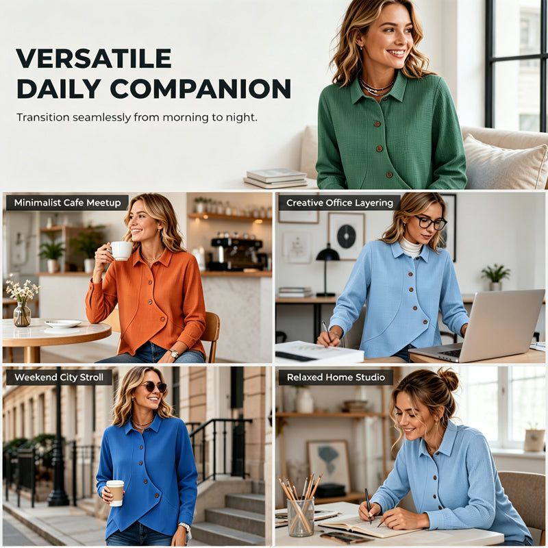 Women's Irregular Hem Button Knit Top