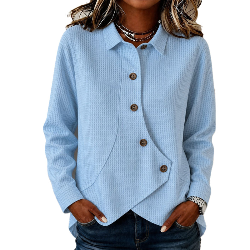 Women's Irregular Hem Button Knit Top