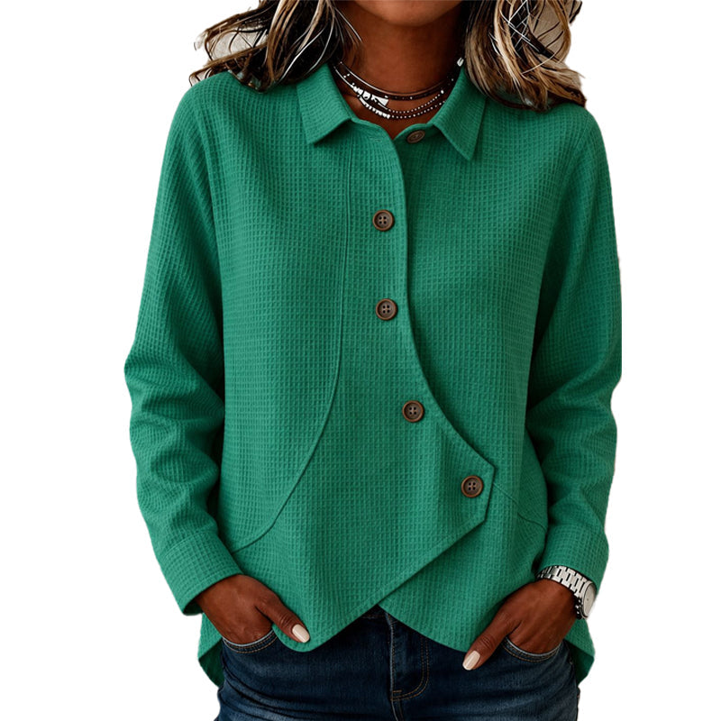 Women's Irregular Hem Button Knit Top