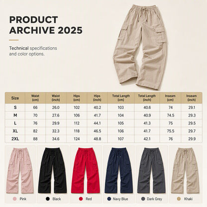 Quick-Dry Wide-Leg Cargo Pants