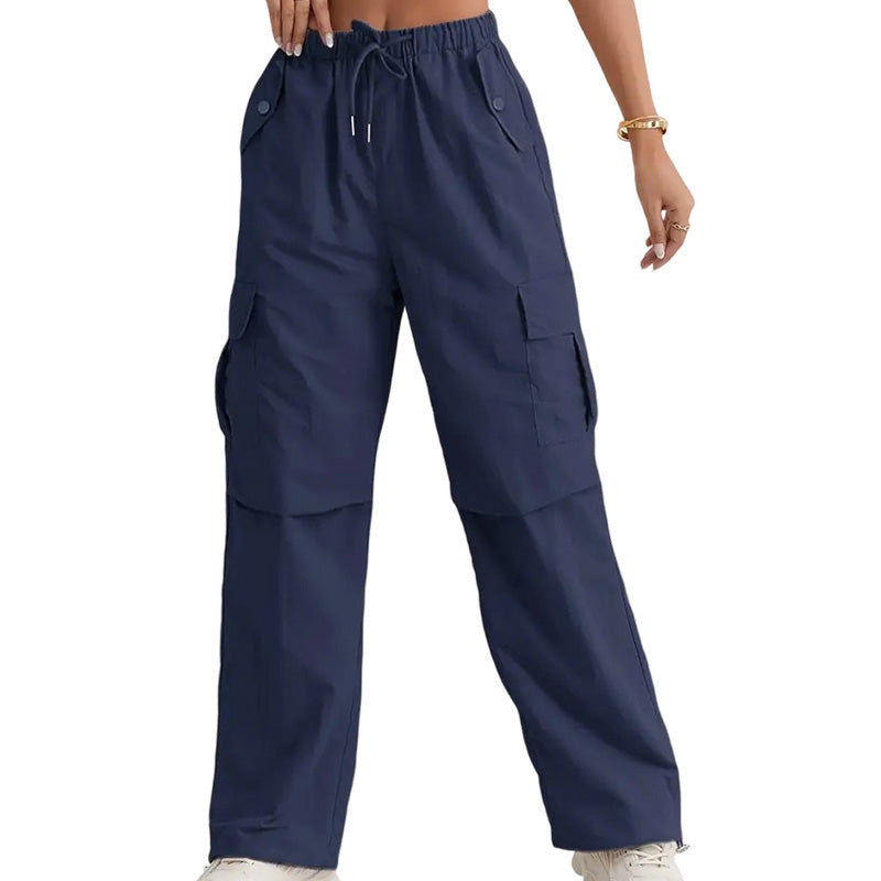 Quick-Dry Wide-Leg Cargo Pants