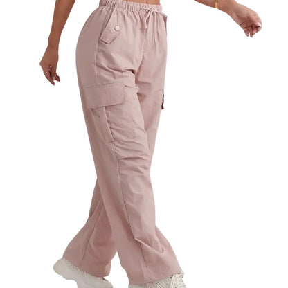 Quick-Dry Wide-Leg Cargo Pants