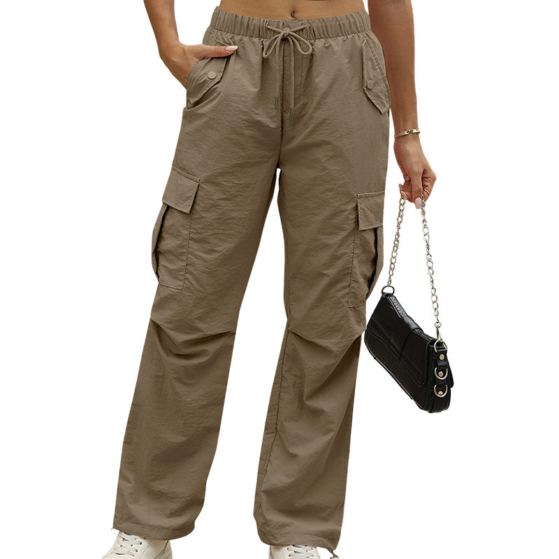 Quick-Dry Wide-Leg Cargo Pants