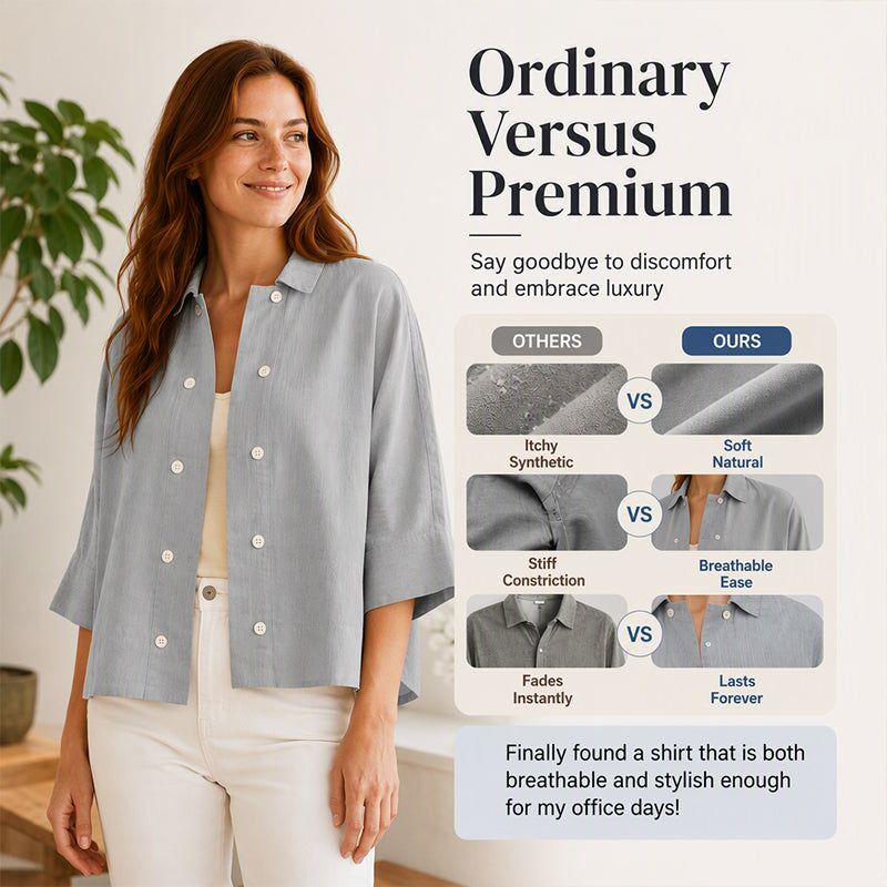 Women's Double-Breasted Half Sleeve Shirt