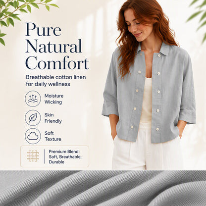 Women's Double-Breasted Half Sleeve Shirt