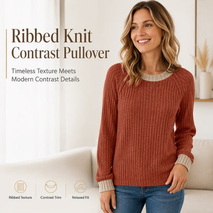 Women's Casual Knit Crewneck Pullover Top