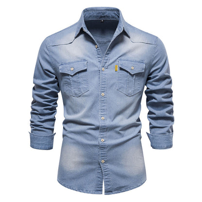 Men's Casual Long Sleeve Denim Shirt