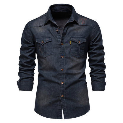 Men's Casual Long Sleeve Denim Shirt