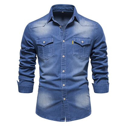 Men's Casual Long Sleeve Denim Shirt
