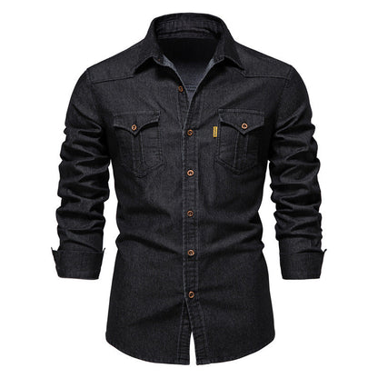 Men's Casual Long Sleeve Denim Shirt