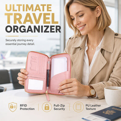 Multifunctional RFID Blocking Travel Passport Wallet