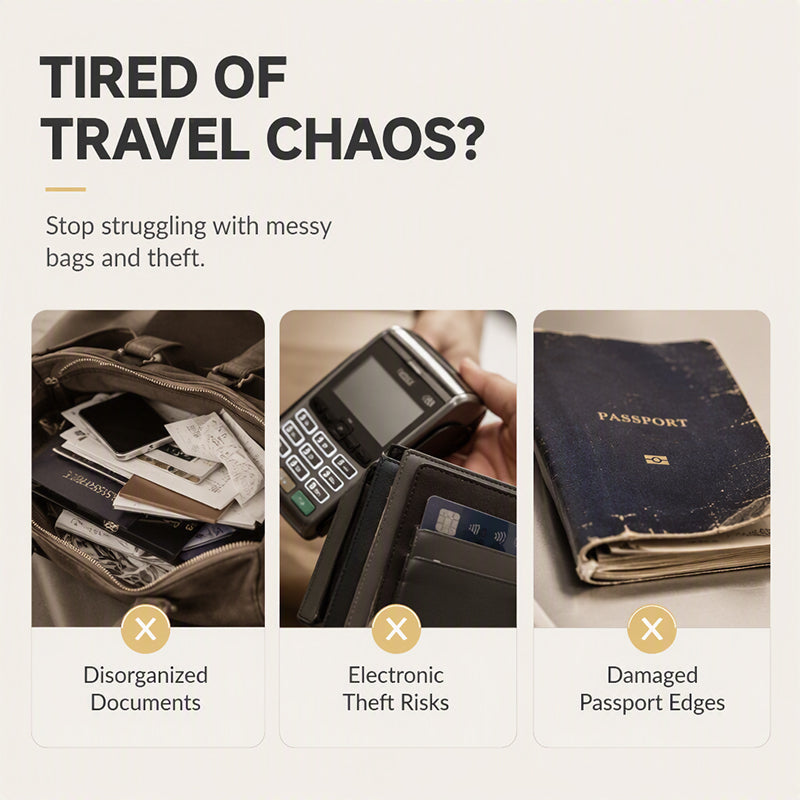 Multifunctional RFID Blocking Travel Passport Wallet