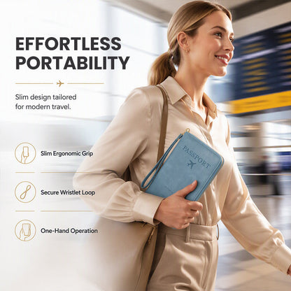Multifunctional RFID Blocking Travel Passport Wallet