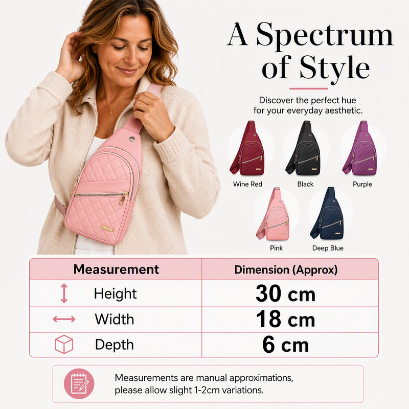 Lightweight Quilted Crossbody Sling Bag