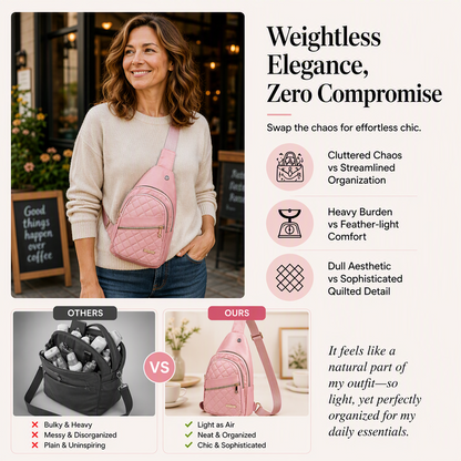 Lightweight Quilted Crossbody Sling Bag