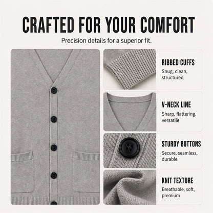 Men's Casual V-Neck Knit Cardigan