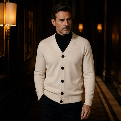 Men's Casual V-Neck Knit Cardigan
