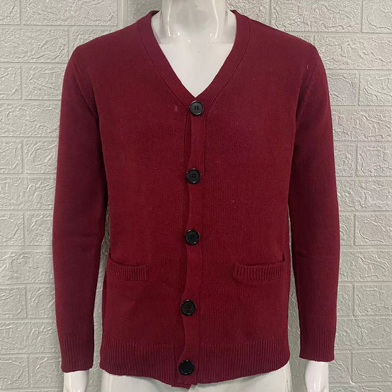 Men's Casual V-Neck Knit Cardigan