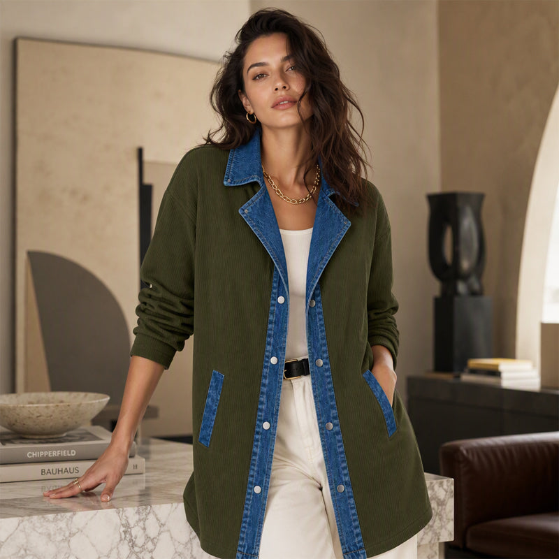 Women's Casual Denim Patchwork Jacket