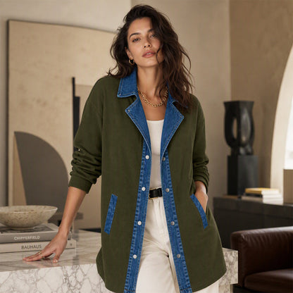 Women's Casual Denim Patchwork Jacket