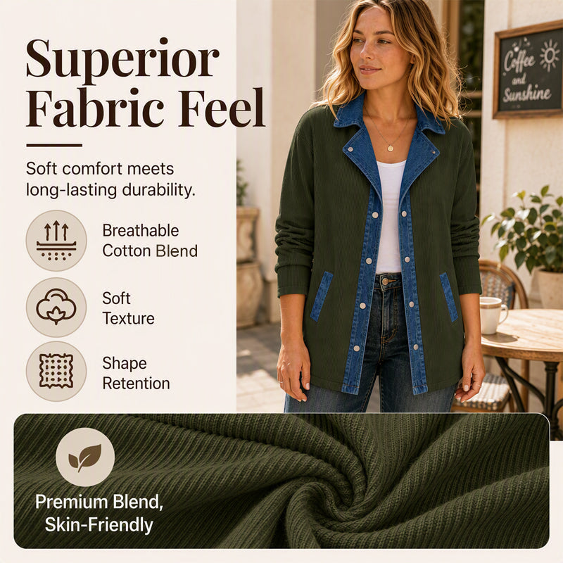 Women's Casual Denim Patchwork Jacket