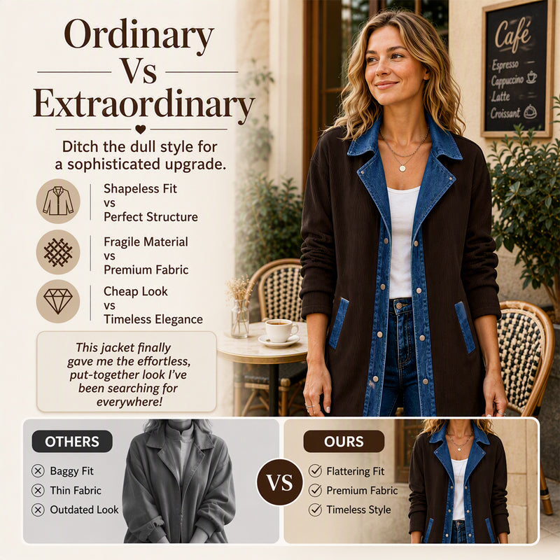 Women's Casual Denim Patchwork Jacket