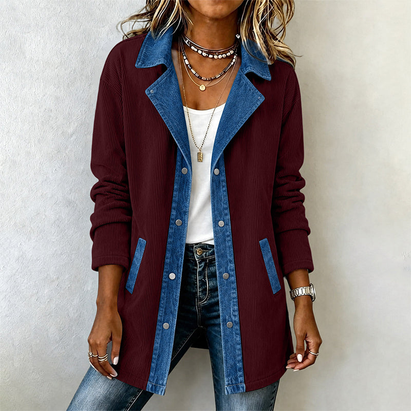 Women's Casual Denim Patchwork Jacket
