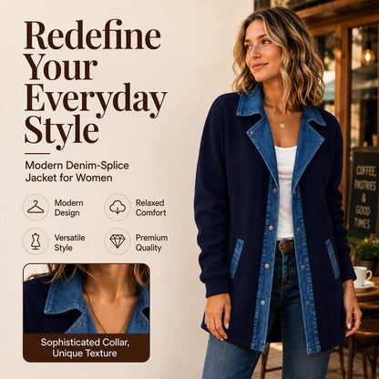Women's Casual Denim Patchwork Jacket