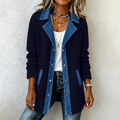 Women's Casual Denim Patchwork Jacket