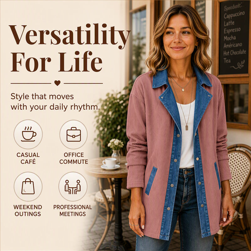 Women's Casual Denim Patchwork Jacket