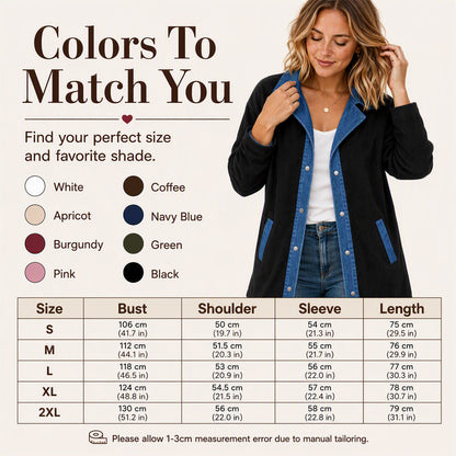 Women's Casual Denim Patchwork Jacket